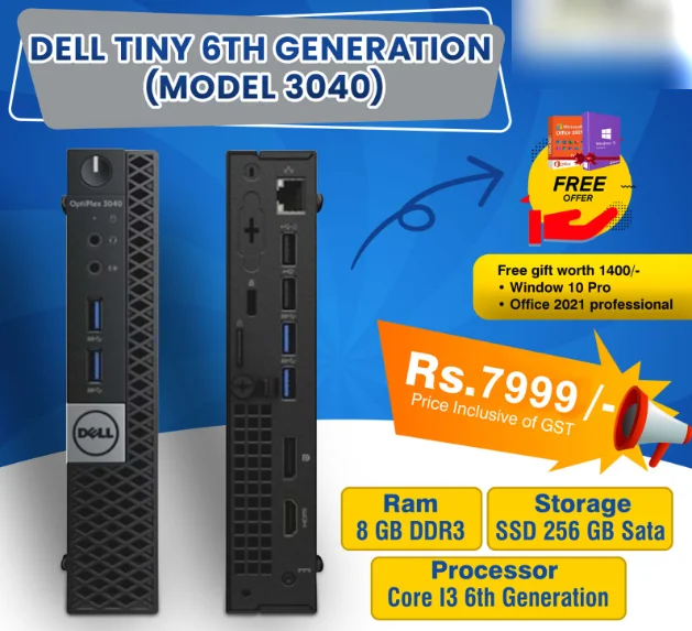 Tiny Dell Desktop : Dell 3040 6th Generation Tiny Desktop at